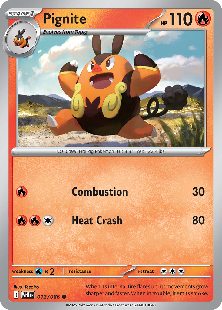 Pignite — White Flare 012/086 Pokémon card