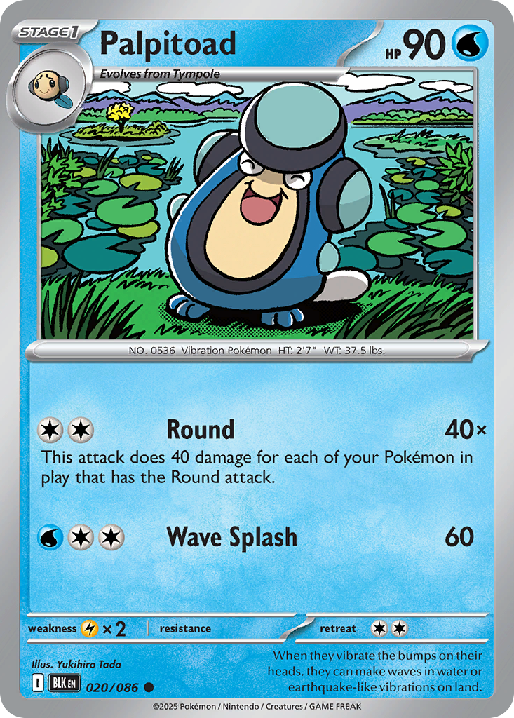Palpitoad 020/086 — Black Bolt Pokémon TCG