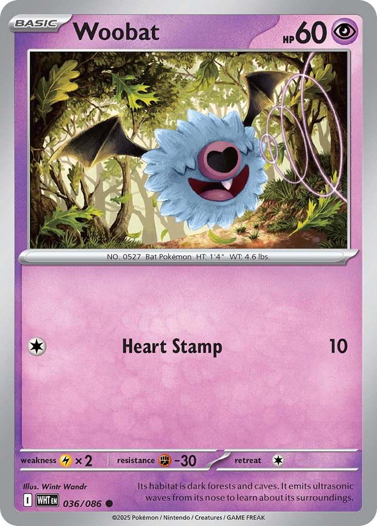 Woobat — White Flare 036/086 Pokémon card