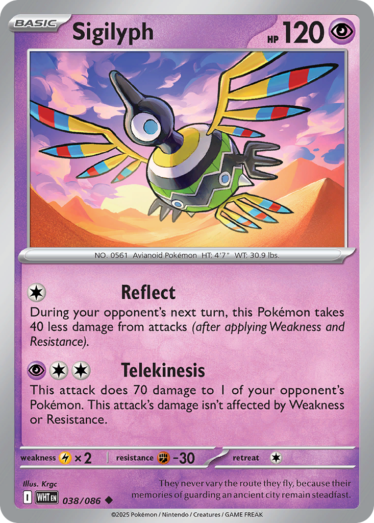Sigilyph — White Flare 038/086 Pokémon card