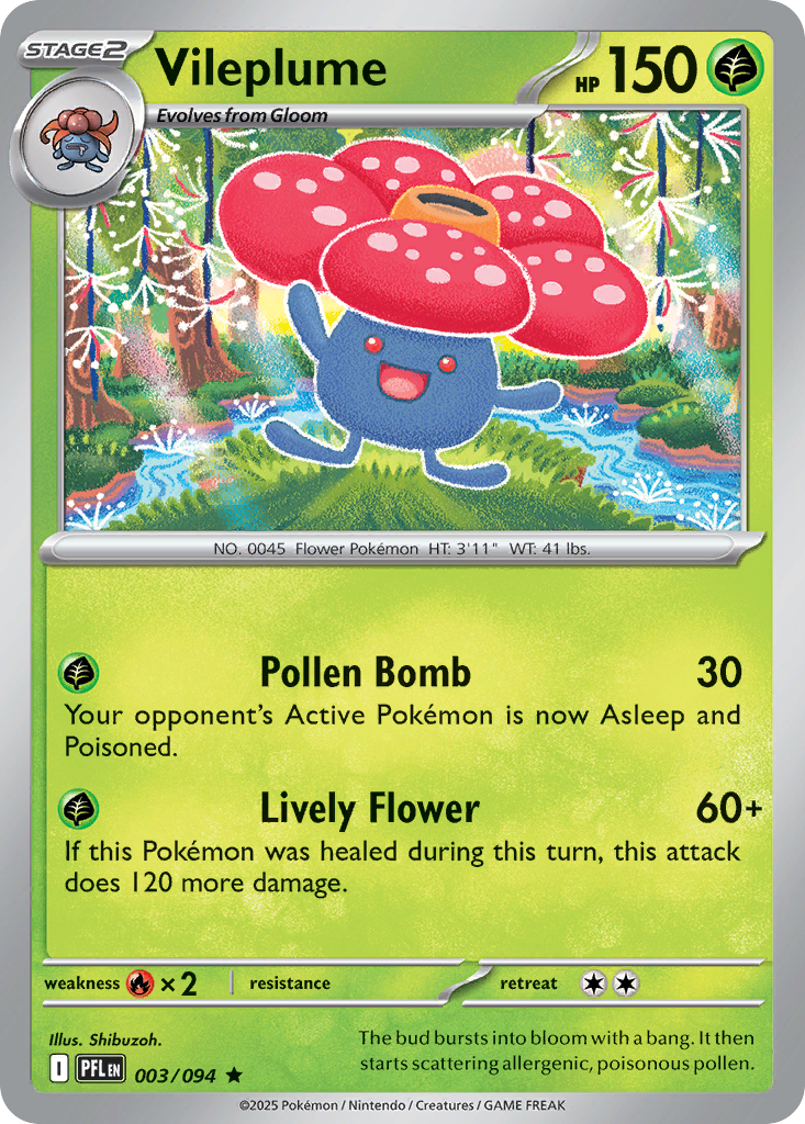 Vileplume 003/094 — Phantasmal Flames Pokémon TCG