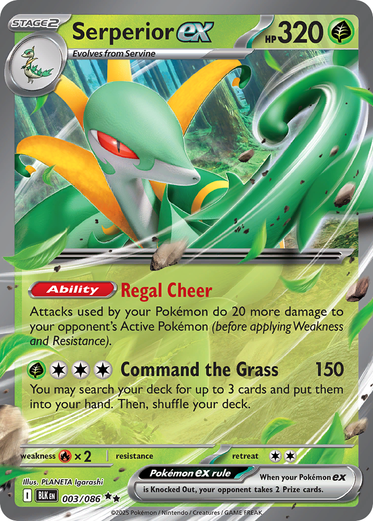 Serperior ex — Black Bolt 003/086 Pokémon card