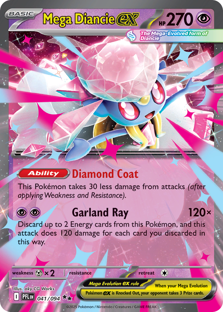 Mega Diancie ex — Phantasmal Flames 041/094 Pokémon card