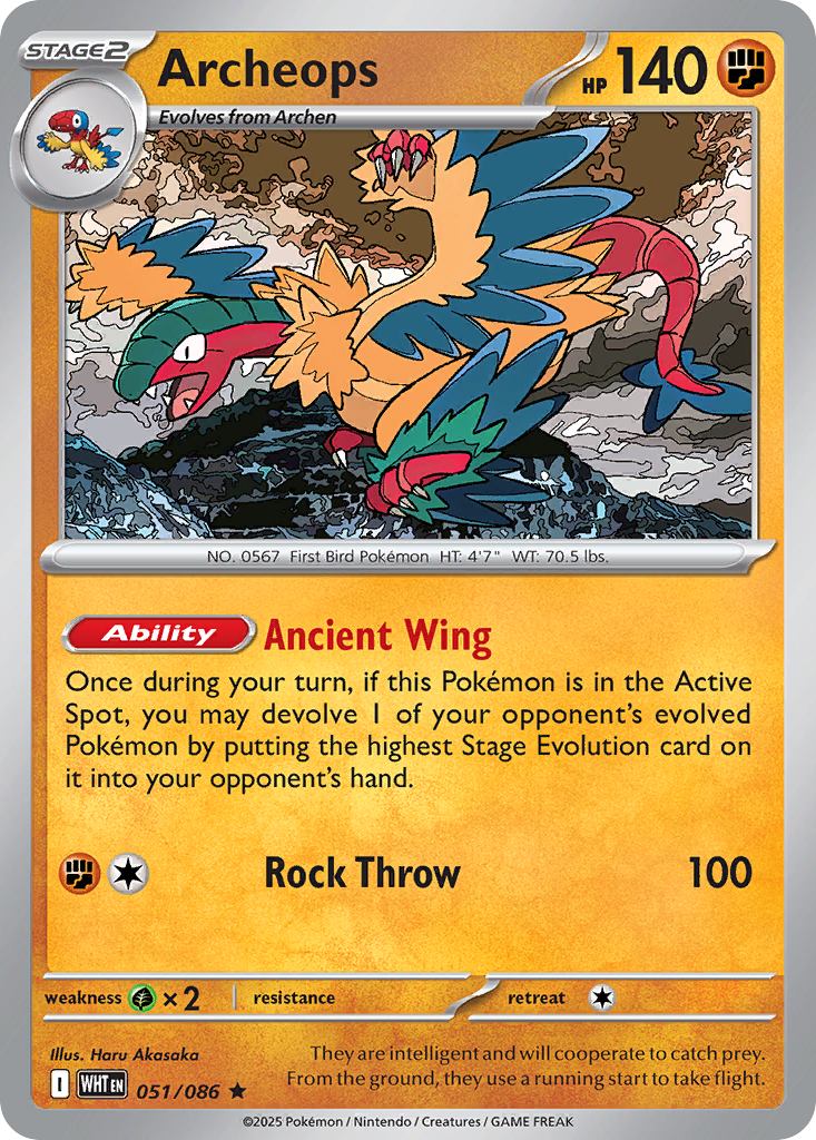 Archeops — White Flare 051/086 Pokémon card