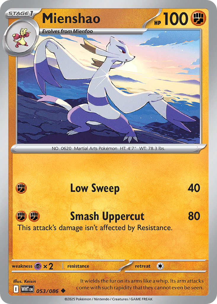 Mienshao — White Flare 053/086 Pokémon card