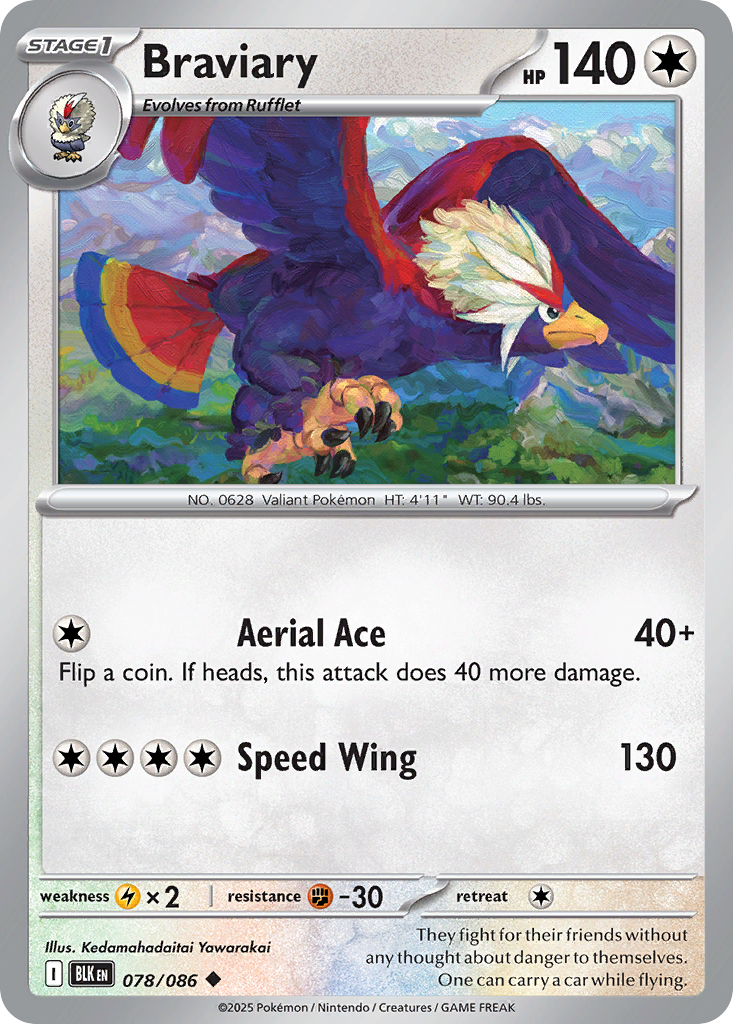 Braviary 078/086 — Black Bolt Pokémon TCG