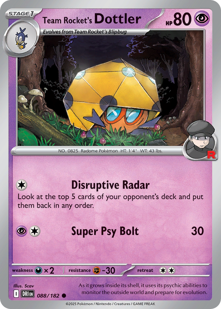Team Rocket's Dottler 088/182 Destined Rivals