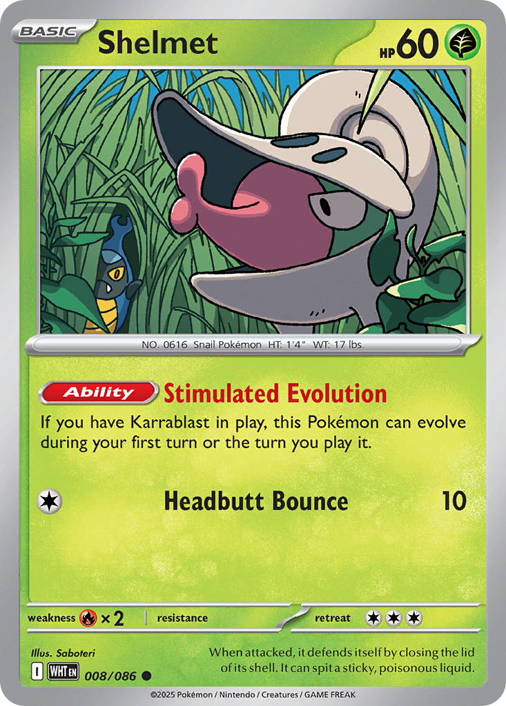 Shelmet — White Flare 008/086 Pokémon card