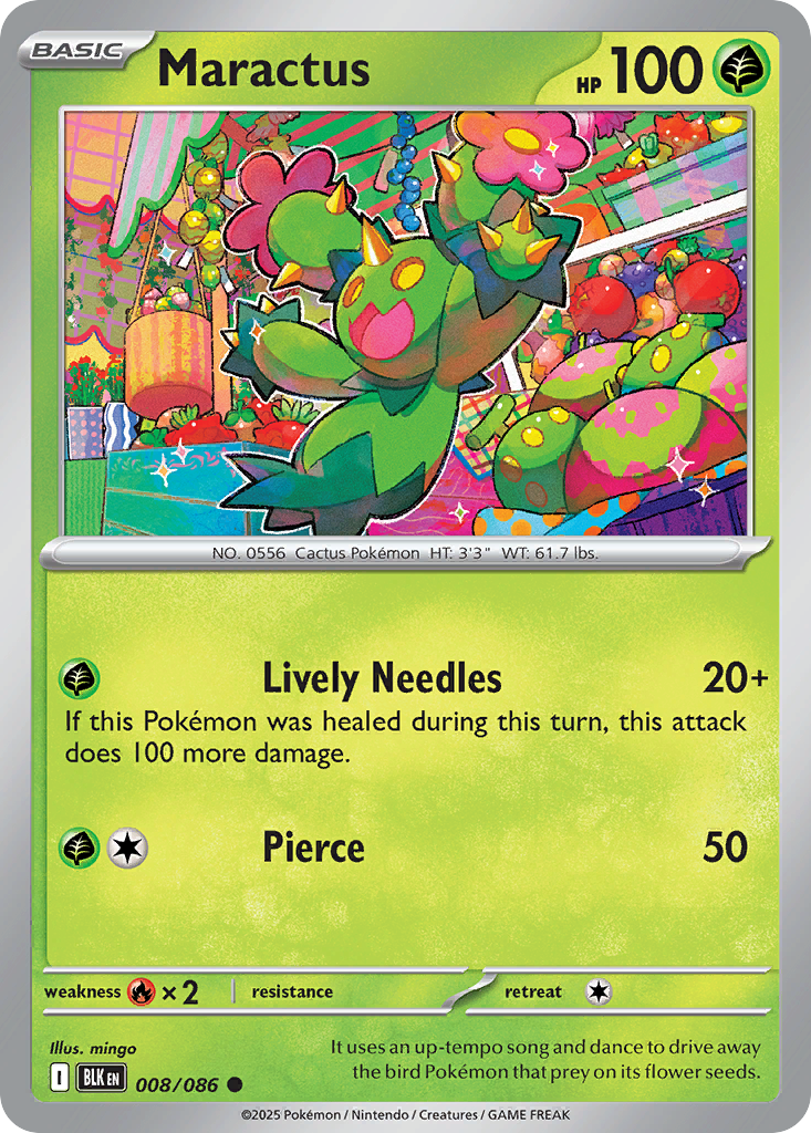 Maractus 008/086 — Black Bolt Pokémon TCG
