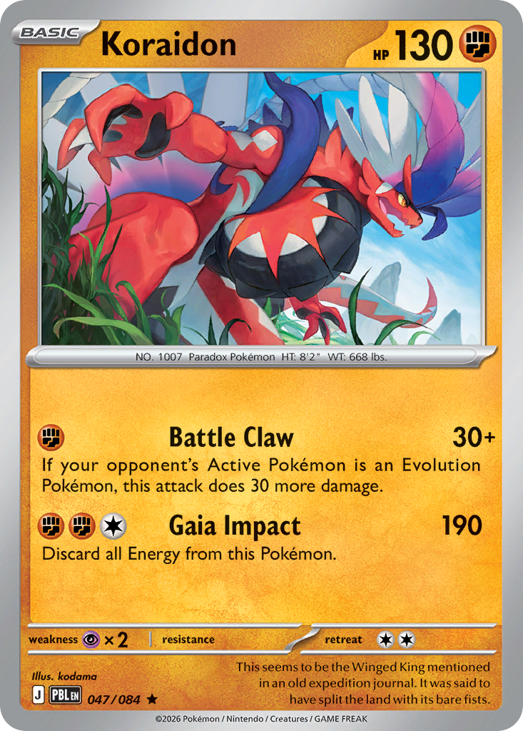 Koraidon — Pitch Black 047/084 Pokémon card
