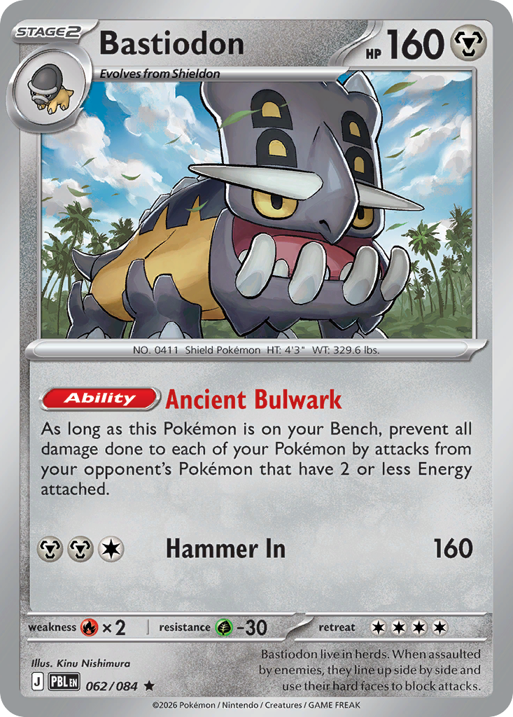 Bastiodon — Pitch Black 062/084 Pokémon card