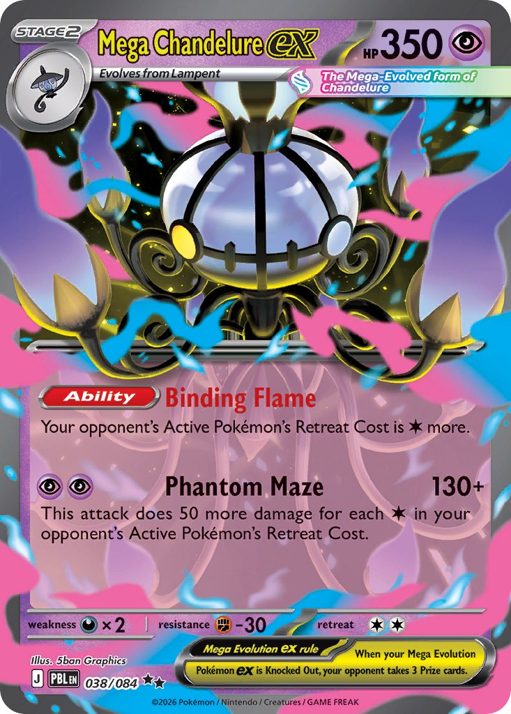 Mega Chandelure ex — Pitch Black 038/084 Pokémon card