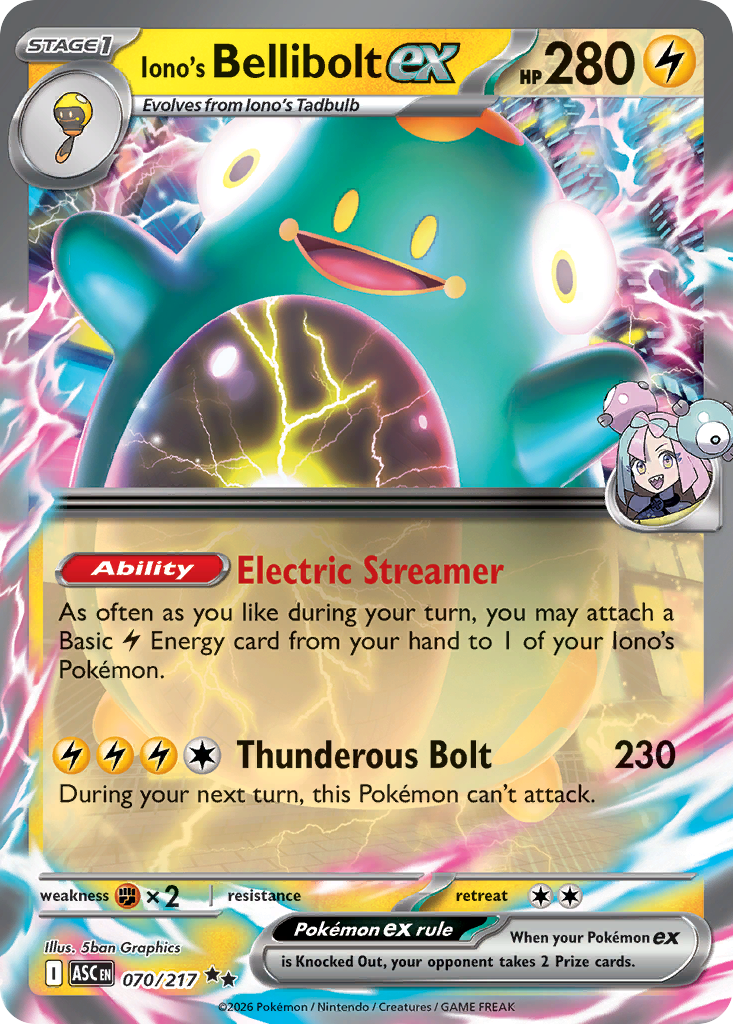 Iono's Bellibolt ex — Ascended Heroes 070/217 Pokémon card