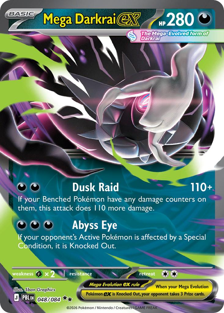 Mega Darkrai ex — Pitch Black 048/084 Pokémon card