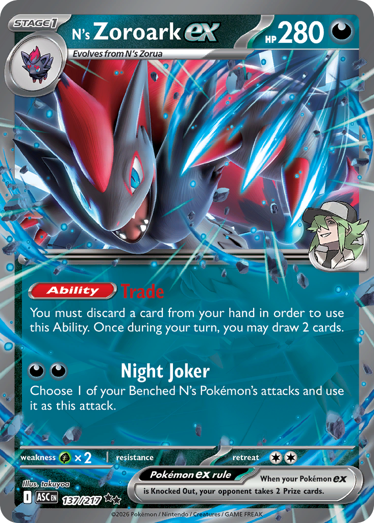 N's Zoroark ex — Ascended Heroes 137/217 Pokémon card
