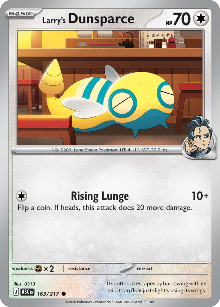 Larry's Dunsparce — Ascended Heroes 163/217 Pokémon card