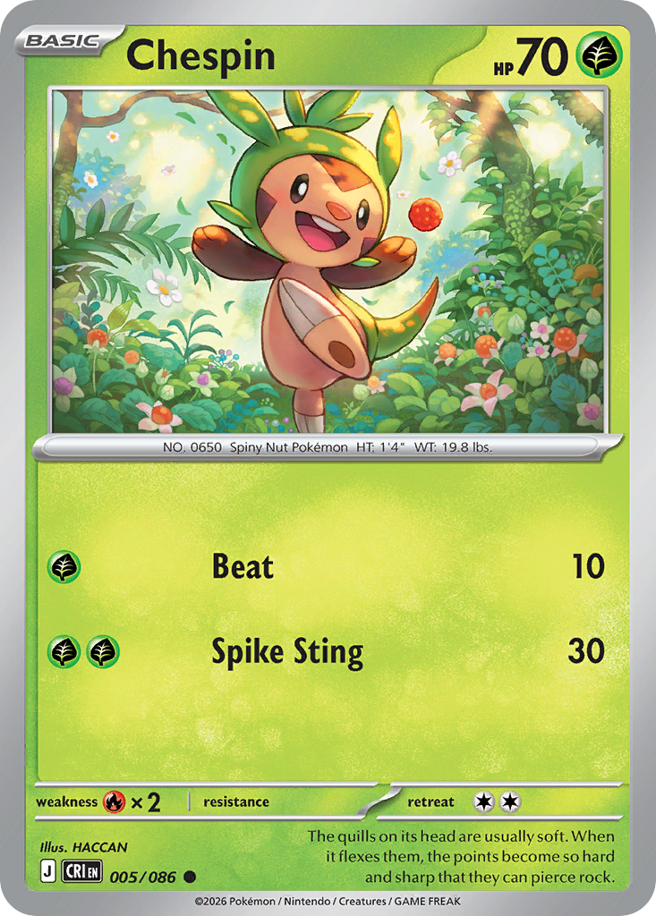 Chespin 005/086 — Chaos Rising Pokémon TCG