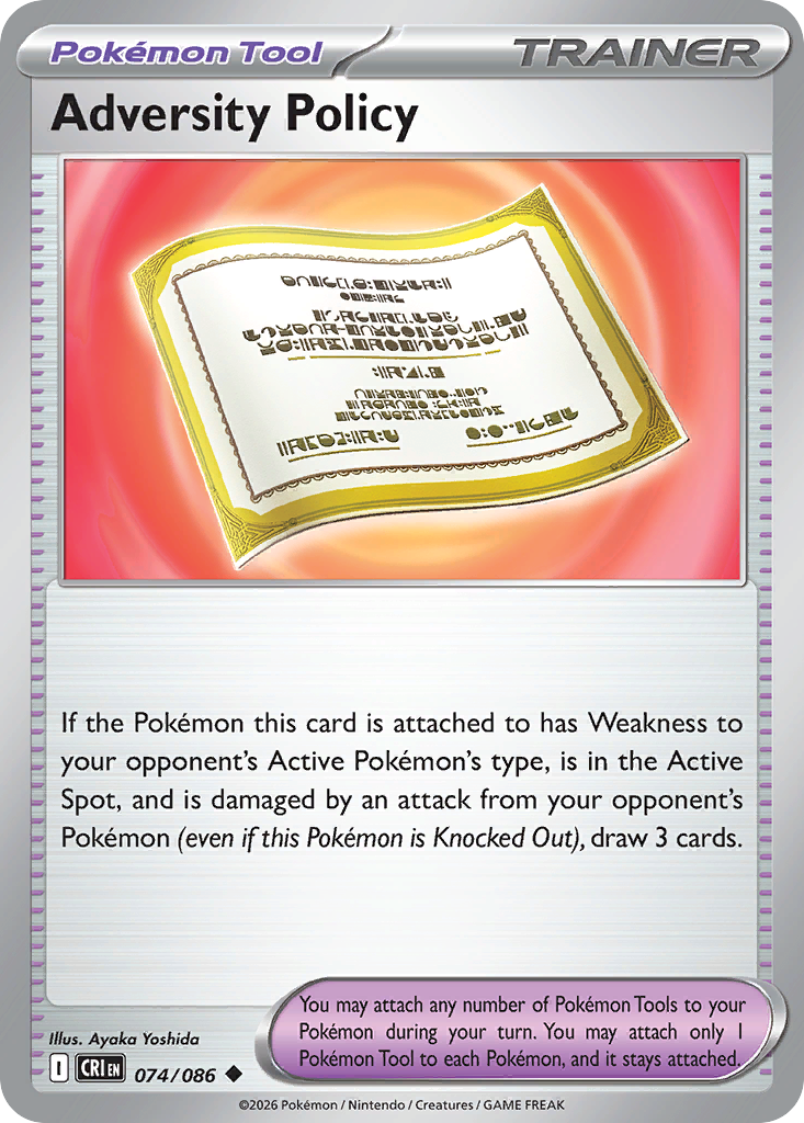 Adversity Policy 074/086 — Chaos Rising Pokémon TCG