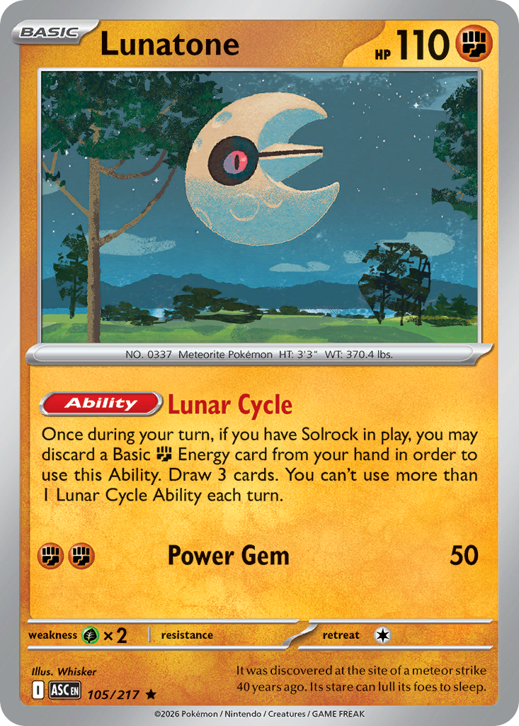 Lunatone — Ascended Heroes 105/217 Pokémon card