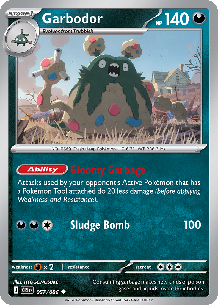 Garbodor 057/086 — Chaos Rising Pokémon TCG