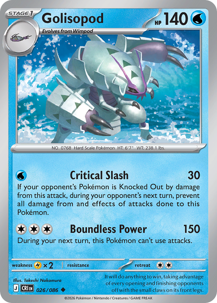Golisopod 026/086 — Chaos Rising Pokémon TCG