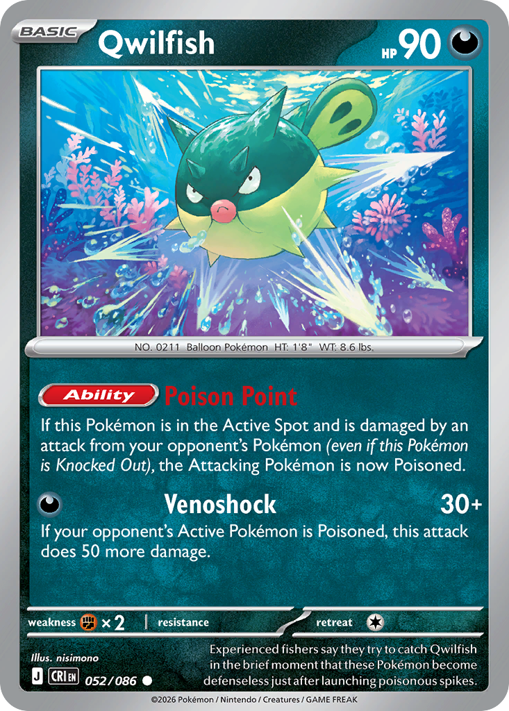 Qwilfish 052/086 — Chaos Rising Pokémon TCG