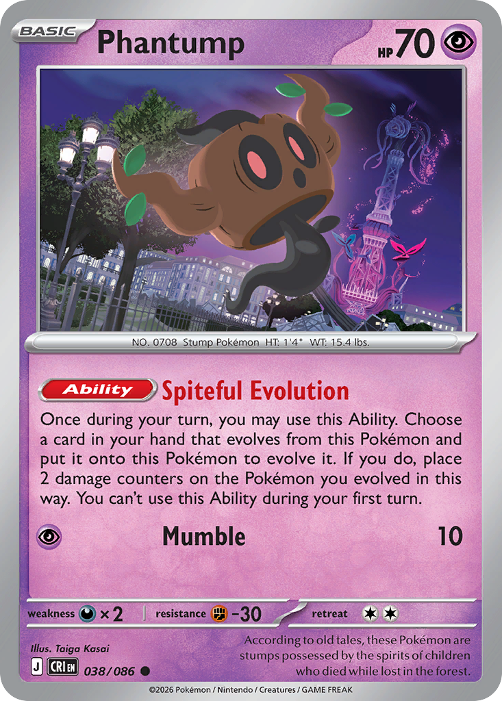 Phantump 038/086 — Chaos Rising Pokémon TCG