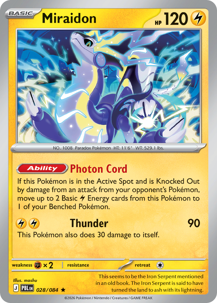 Miraidon — Pitch Black 028/084 Pokémon card
