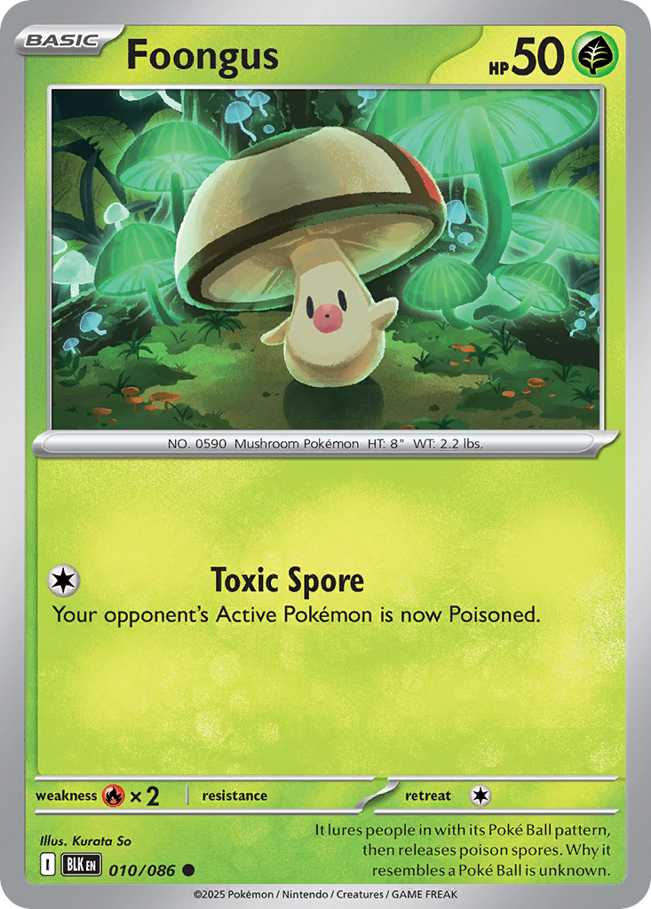 Foongus 010/086 — Black Bolt Pokémon TCG