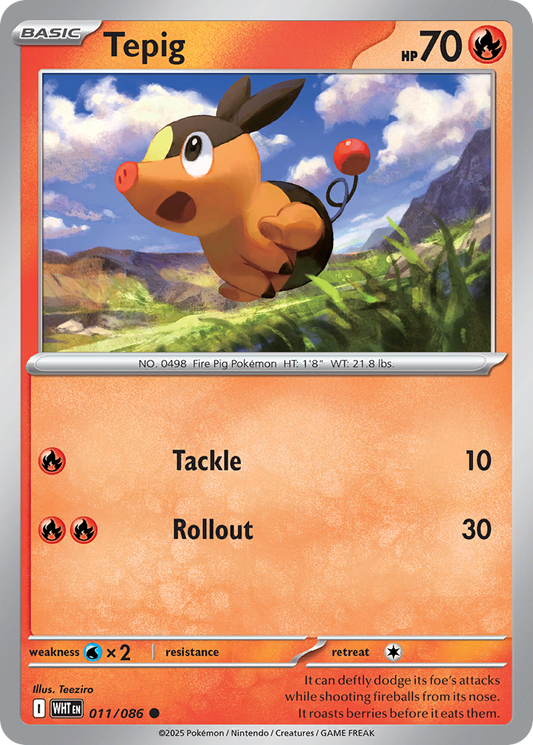 Tepig — White Flare 011/086 Pokémon card