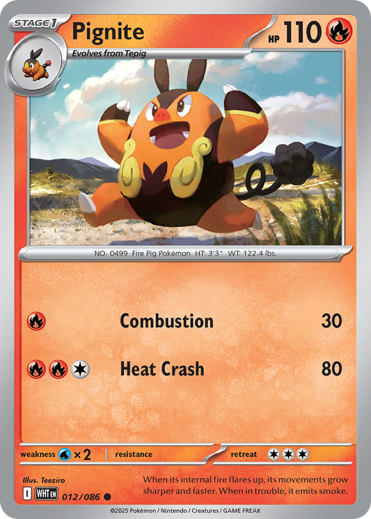 Pignite — White Flare 012/086 Pokémon card