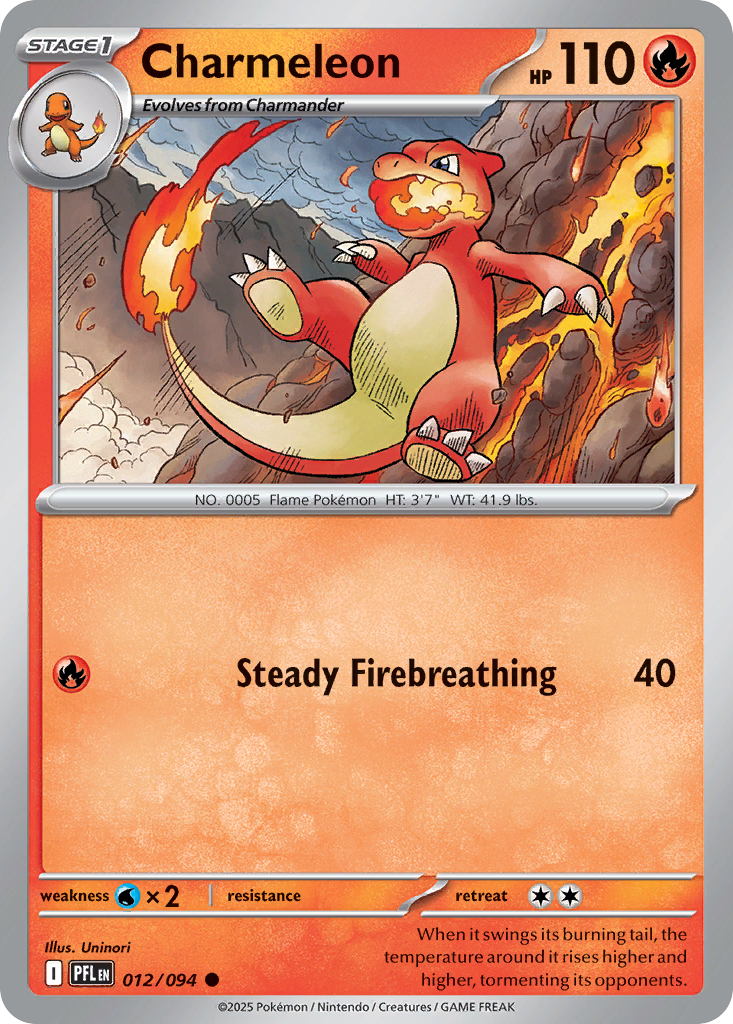 Charmeleon 012/094 — Phantasmal Flames Pokémon TCG