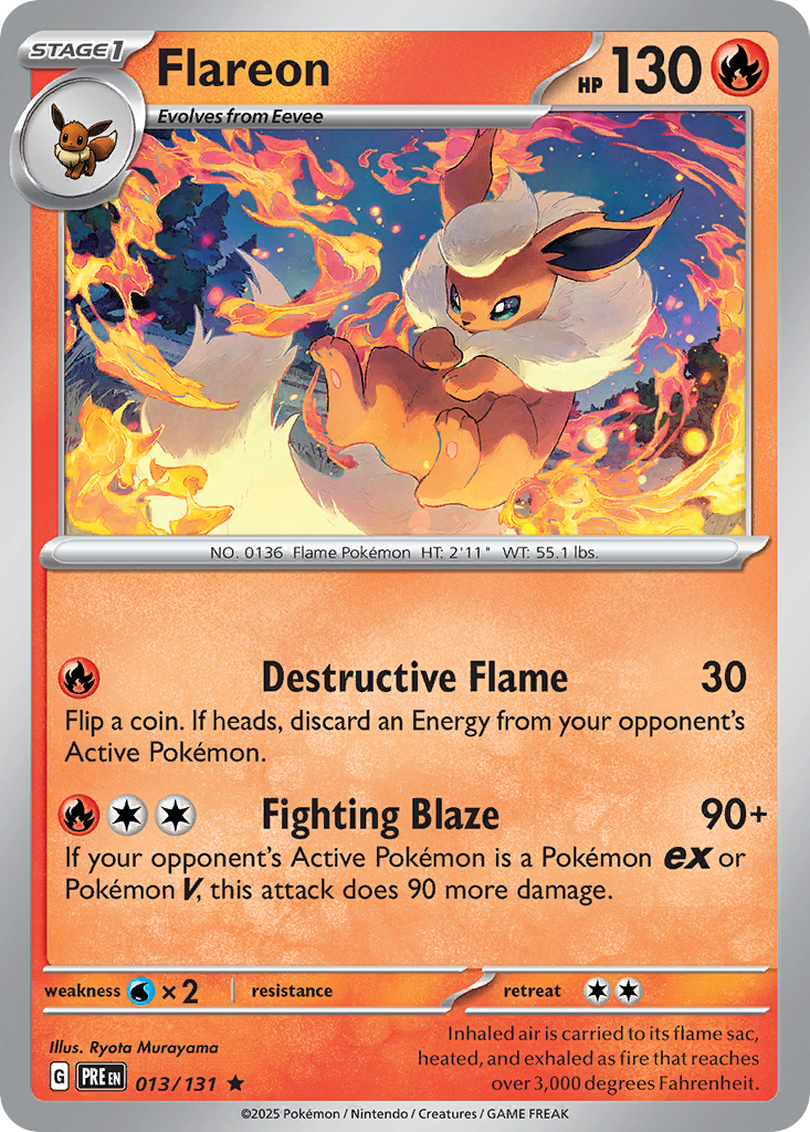 Flareon — Prismatic Evolutions 013/131 Pokémon card