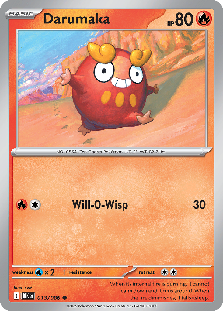 Darumaka 013/086 — Black Bolt Pokémon TCG