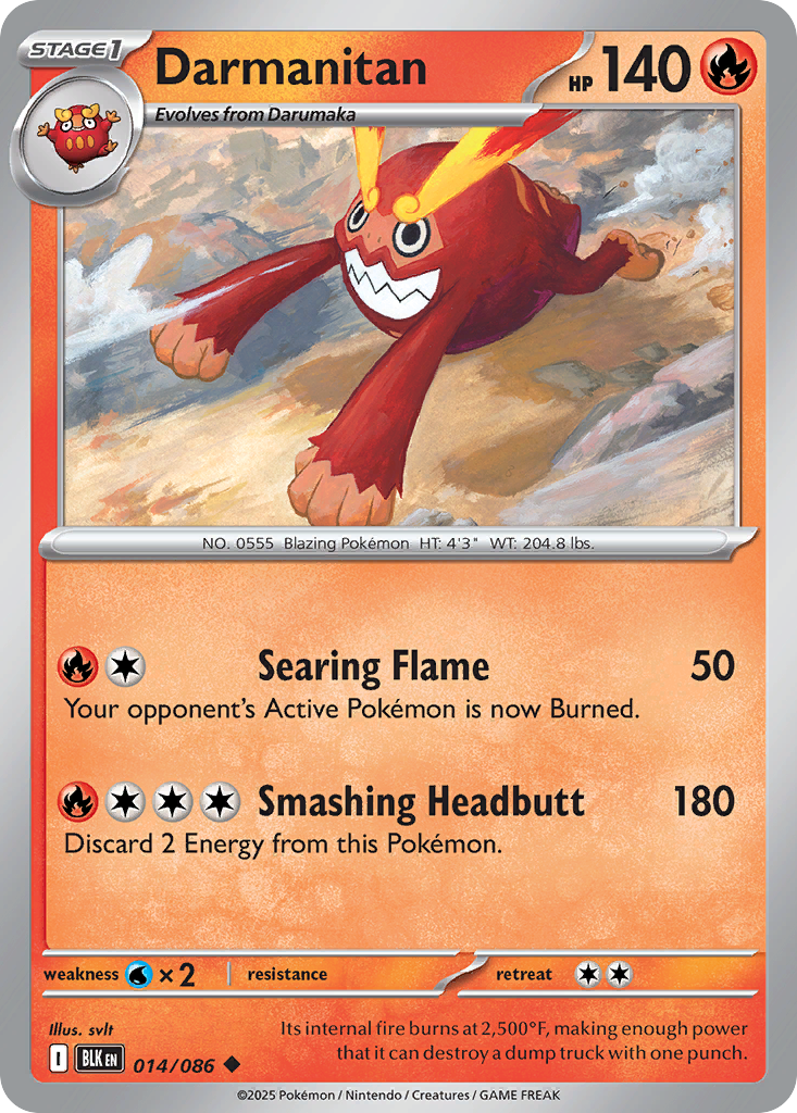 Darmanitan 014/086 — Black Bolt Pokémon TCG