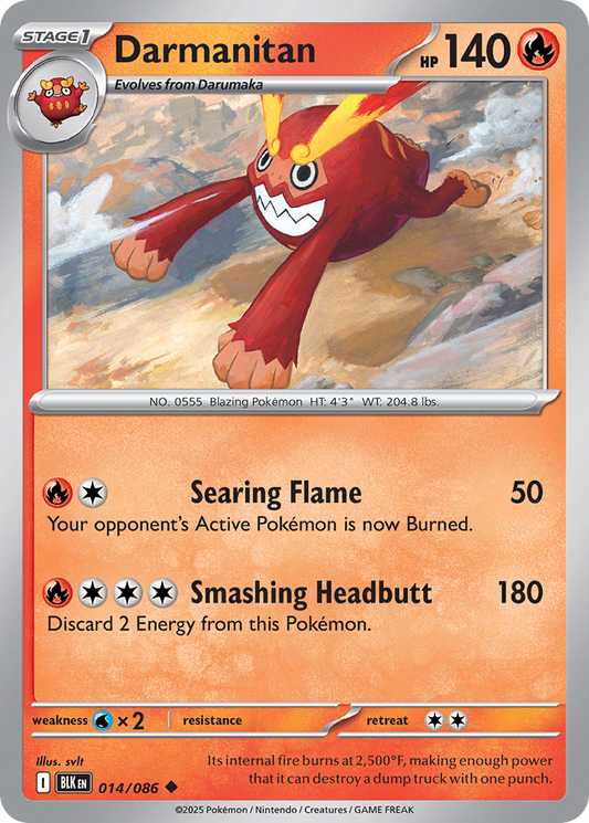 Darmanitan 014/086 — Black Bolt Pokémon TCG