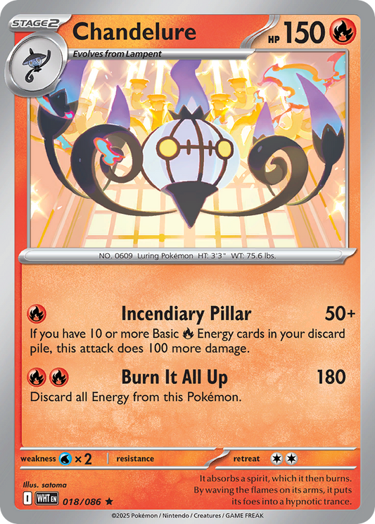 Chandelure — White Flare 018/086 Pokémon card