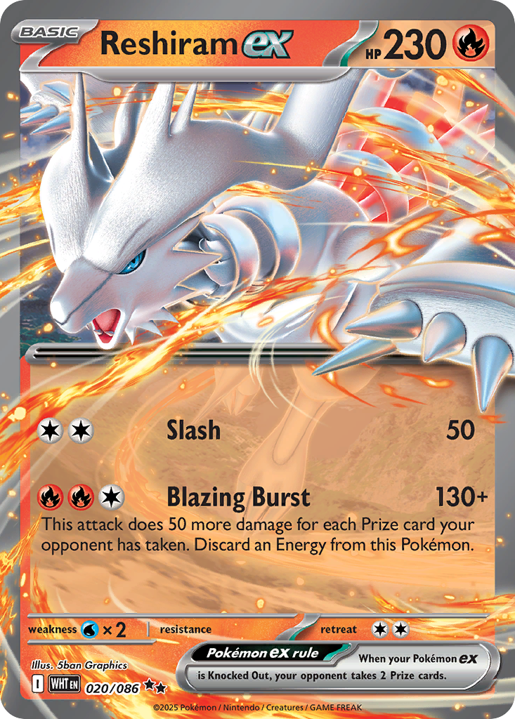 Reshiram ex — White Flare 020/086 Pokémon card