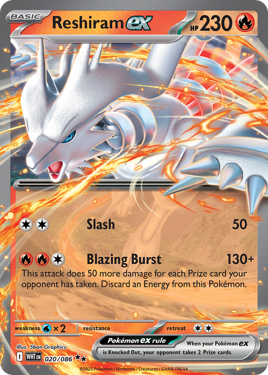 Reshiram ex — White Flare 020/086 Pokémon card