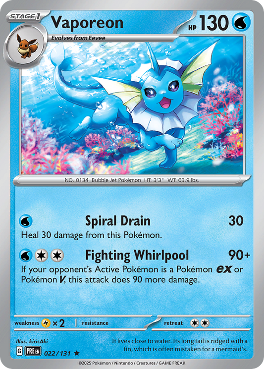 Vaporeon — Prismatic Evolutions 022/131 Pokémon card