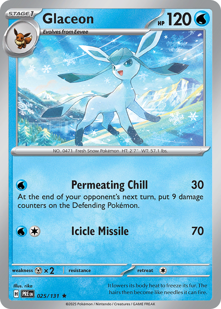Glaceon — Prismatic Evolutions 025/131 Pokémon card