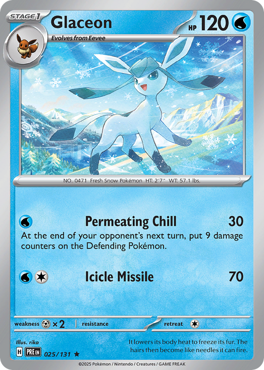 Glaceon — Prismatic Evolutions 025/131 Pokémon card