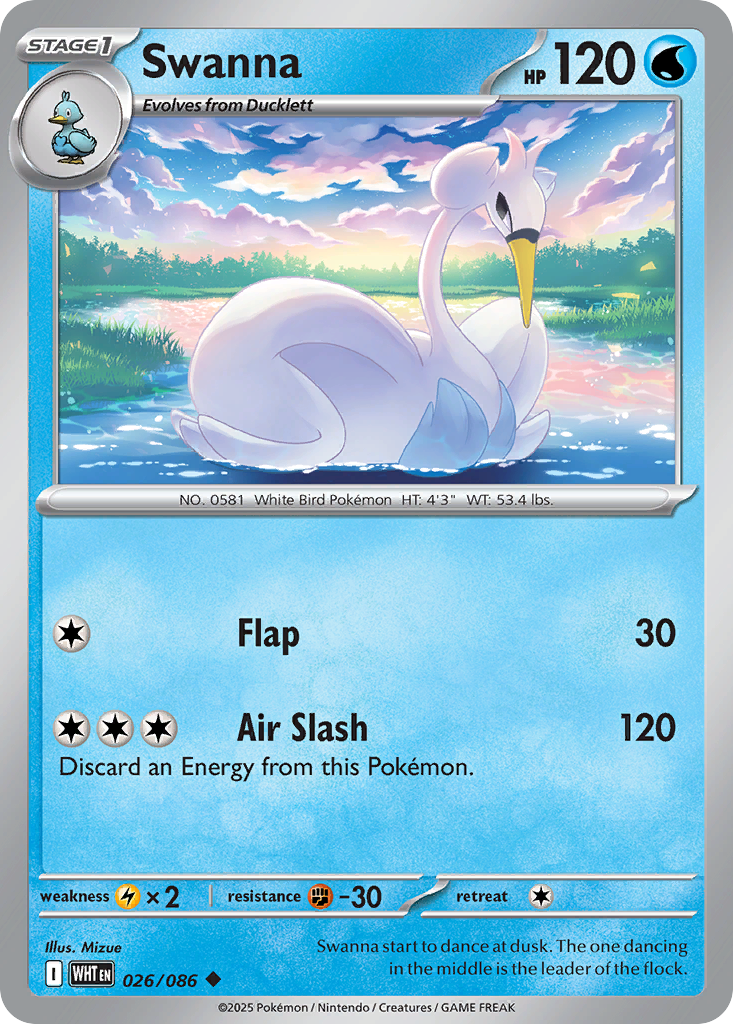 Swanna — White Flare 026/086 Pokémon card