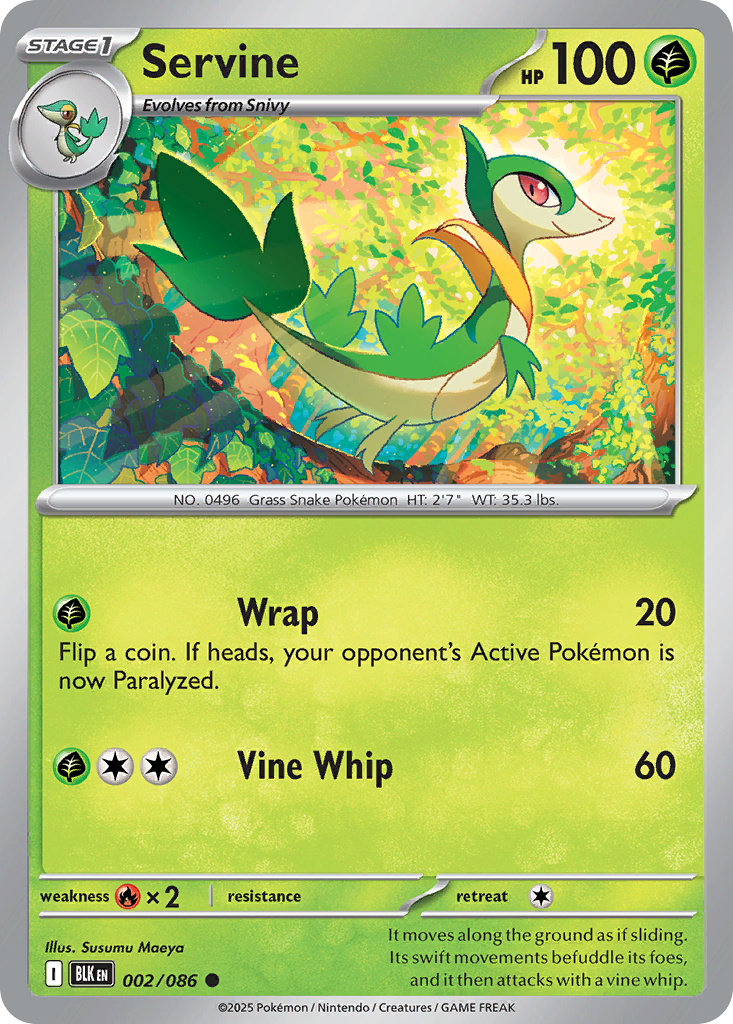 Servine 002/086 — Black Bolt Pokémon TCG
