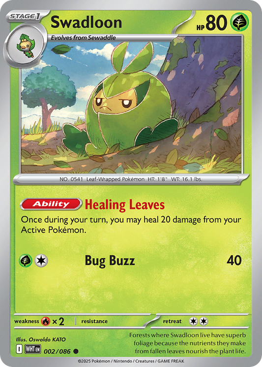 Swadloon — White Flare 002/086 Pokémon card