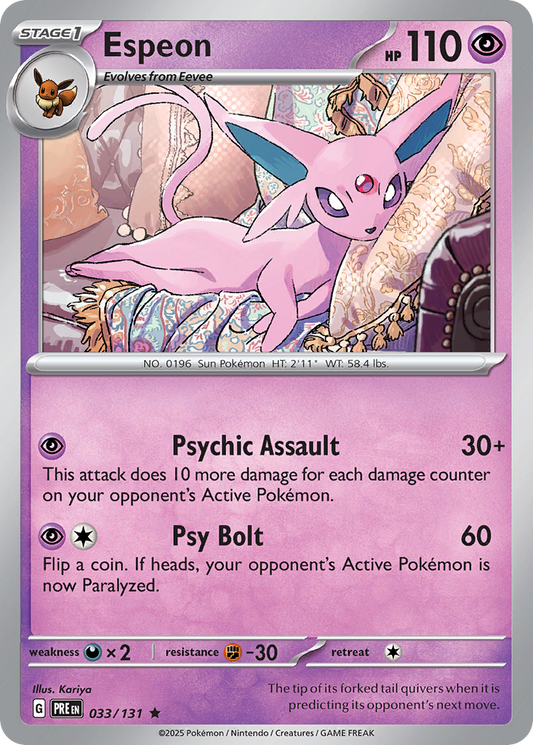 Espeon — Prismatic Evolutions 033/131 Pokémon card