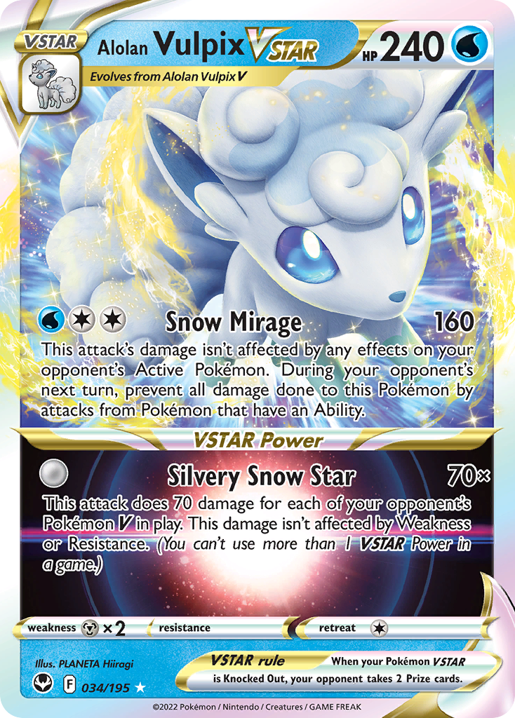 Alolan Vulpix VSTAR — Silver Tempest 034/195 Pokémon card