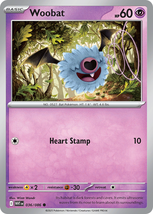 Woobat — White Flare 036/086 Pokémon card