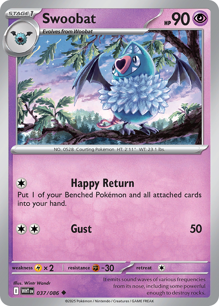 Swoobat — White Flare 037/086 Pokémon card