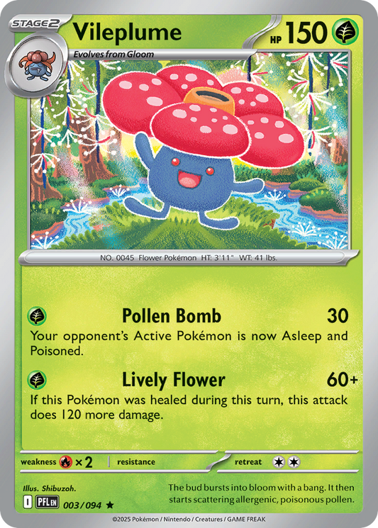 Vileplume 003/094 — Phantasmal Flames Pokémon TCG